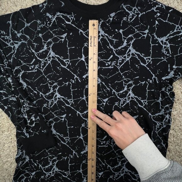 PHAT FARM Large Men’s Long Sleeve T Shirt Black Gray Cotton Splatter Print - Picture 2 of 11